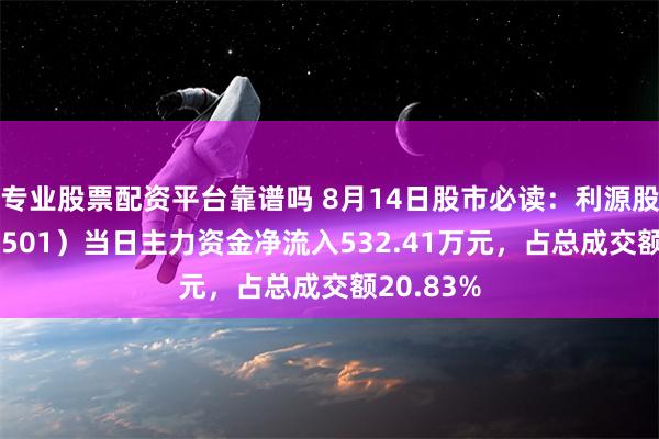 专业股票配资平台靠谱吗 8月14日股市必读：利源股份（002501）当日主力资金净流入532.41万元，占总成交额20.83%