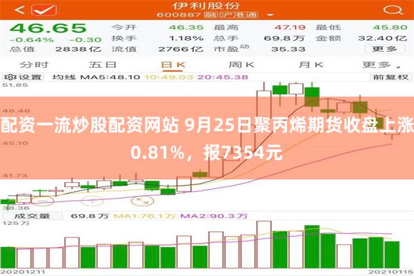 配资一流炒股配资网站 9月25日聚丙烯期货收盘上涨0.81%，报7354元