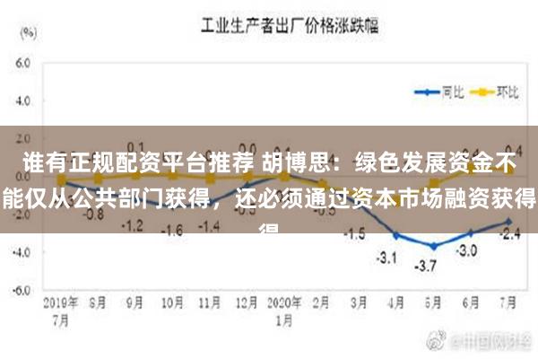 谁有正规配资平台推荐 胡博思：绿色发展资金不能仅从公共部门获得，还必须通过资本市场融资获得