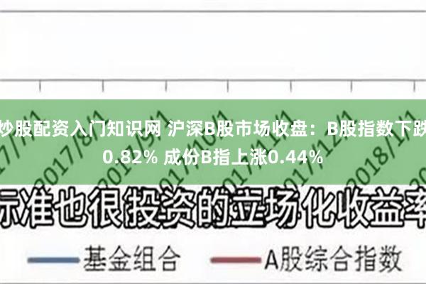 炒股配资入门知识网 沪深B股市场收盘：B股指数下跌0.82% 成份B指上涨0.44%